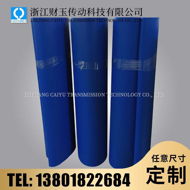 浙江財(cái)玉傳動(dòng)科技有限公司/CAIYUBELT/藍(lán)色PVC亞光輸送帶